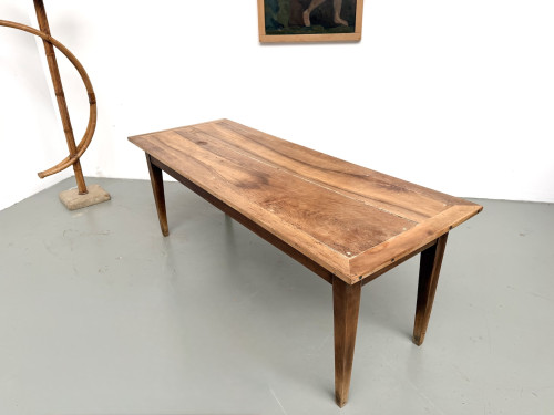Table de ferme en noyer massif, années 50, vue 22