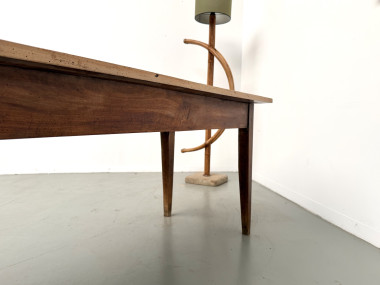 Table de ferme en noyer massif, années 50, vue 23