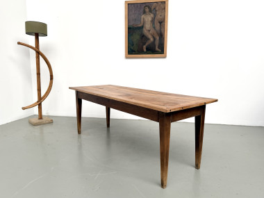 Table de ferme en noyer massif, années 50, vue 25