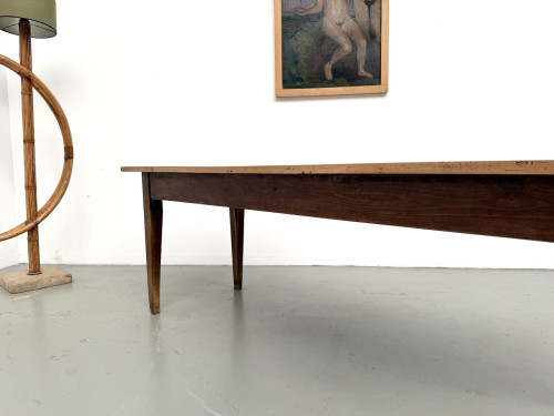 Table de ferme en noyer massif, années 50, vue 26