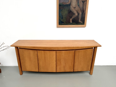 Enfilade galbée Maison Regain en orme massif, 1970, vue 2