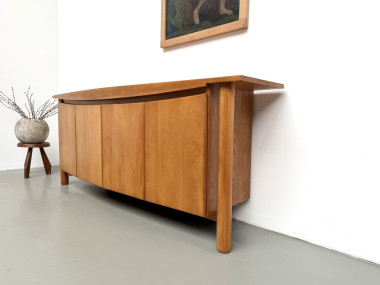 Enfilade galbée Maison Regain en orme massif, 1970, vue 3
