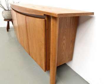 Enfilade galbée Maison Regain en orme massif, 1970, vue 5