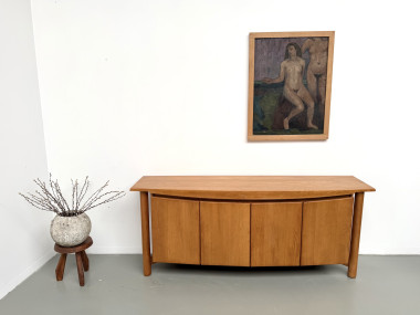 Enfilade galbée Maison Regain en orme massif, 1970, vue 12