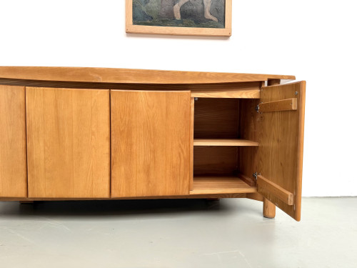 Enfilade galbée Maison Regain en orme massif, 1970, vue 14