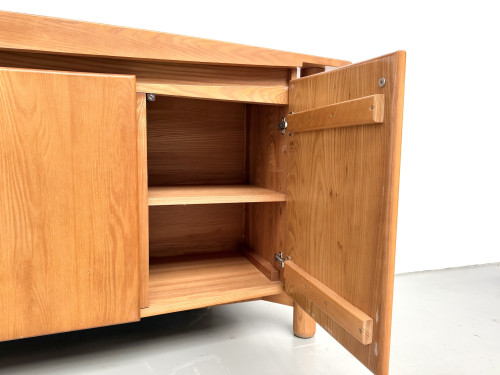 Enfilade galbée Maison Regain en orme massif, 1970, vue 15