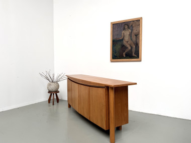Enfilade galbée Maison Regain en orme massif, 1970, vue 28
