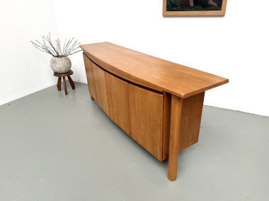 Enfilade galbée Maison Regain en orme massif, 1970, vue 29