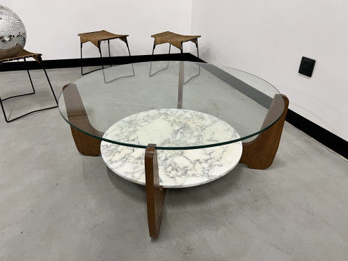 Table basse Hugues Poignant, circa 1970, vue 10
