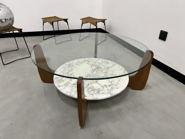Table basse Hugues Poignant, circa 1970, vue 10
