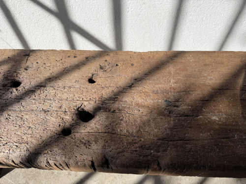 Banc Établi Brutaliste en Chêne Massif – Pièce Unique, Art Populaire XXe, vue 5