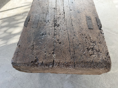 Banc Établi Brutaliste en Chêne Massif – Pièce Unique, Art Populaire XXe, vue 17