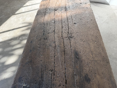 Banc Établi Brutaliste en Chêne Massif – Pièce Unique, Art Populaire XXe, vue 18