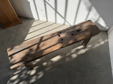 Banc Établi Brutaliste en Chêne Massif – Pièce Unique, Art Populaire XXe, vue 24