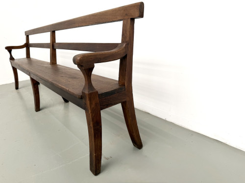 Banc de communauté en chêne massif, 1900, vue 16