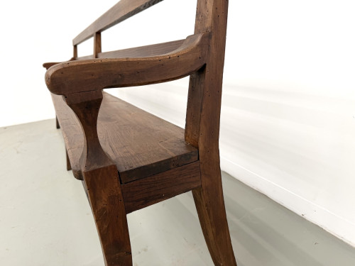 Banc de communauté en chêne massif, 1900, vue 17