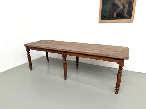 Table en chêne massif à 6 pieds tournés (1900), vue 2
