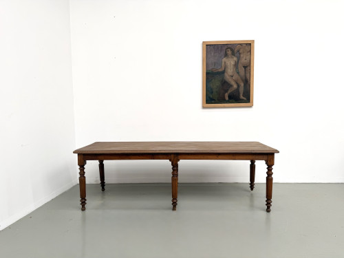 Table en chêne massif à 6 pieds tournés (1900), vue 3