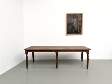 Table en chêne massif à 6 pieds tournés (1900), vue 3