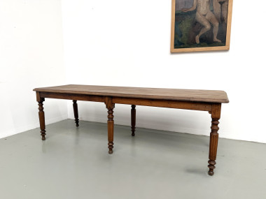 Table en chêne massif à 6 pieds tournés (1900), vue 4