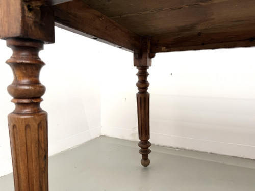 Table en chêne massif à 6 pieds tournés (1900), vue 12