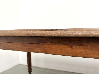 Table en chêne massif à 6 pieds tournés (1900), vue 14