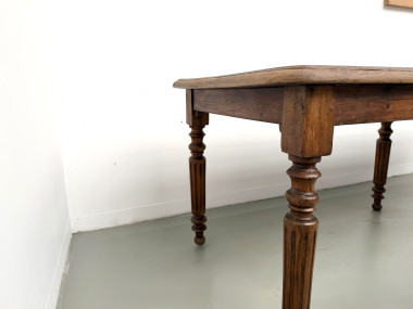 Table en chêne massif à 6 pieds tournés (1900), vue 17
