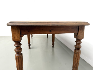 Table en chêne massif à 6 pieds tournés (1900), vue 18