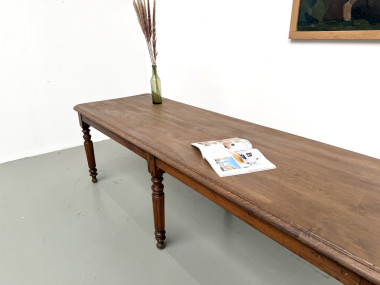 Table en chêne massif à 6 pieds tournés (1900), vue 22