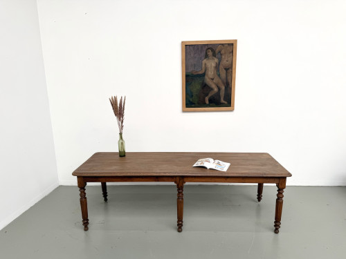 Table en chêne massif à 6 pieds tournés (1900), vue 23