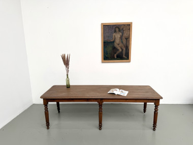 Table en chêne massif à 6 pieds tournés (1900), vue 23