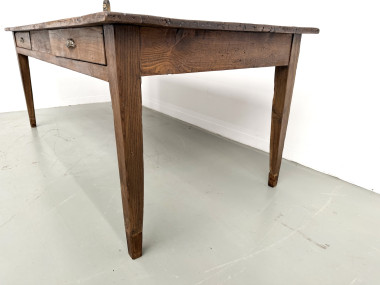 Table de ferme en pin aux pieds fuseaux, années 50, vue 15