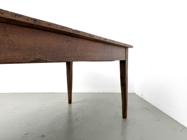 Table de ferme en pin aux pieds fuseaux, années 50, vue 24