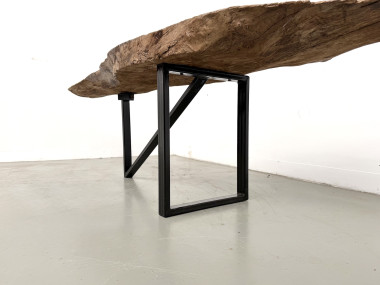 Table basse organique en peuplier massif, vue 10