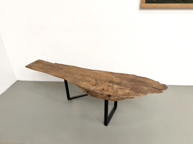 Table basse organique en peuplier massif, vue 11