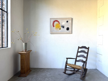 Grand tableau abstrait sur toile de lin DLG Joan Miro, vue 1