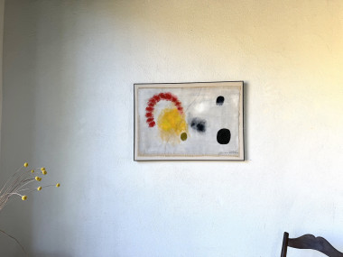 Grand tableau abstrait sur toile de lin DLG Joan Miro, vue 4