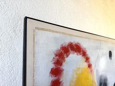 Grand tableau abstrait sur toile de lin DLG Joan Miro, vue 9