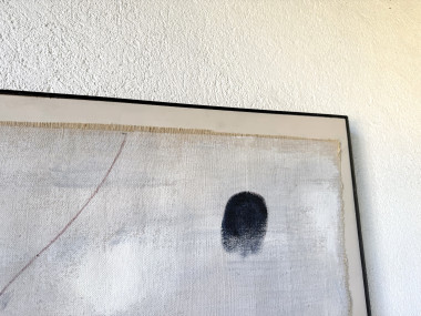 Grand tableau abstrait sur toile de lin DLG Joan Miro, vue 10