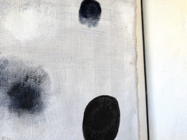 Grand tableau abstrait sur toile de lin DLG Joan Miro, vue 11