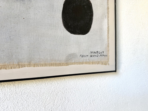Grand tableau abstrait sur toile de lin DLG Joan Miro, vue 12