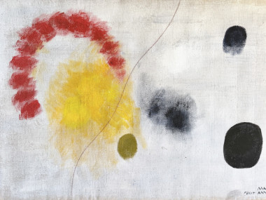 Grand tableau abstrait sur toile de lin DLG Joan Miro, vue 16