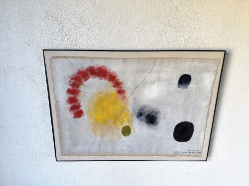 Grand tableau abstrait sur toile de lin DLG Joan Miro, vue 17