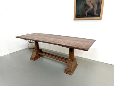 Table brutaliste en bois de palmier, vue 3