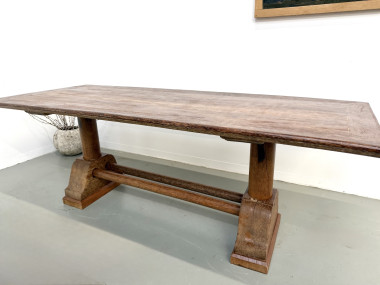 Table brutaliste en bois de palmier, vue 4