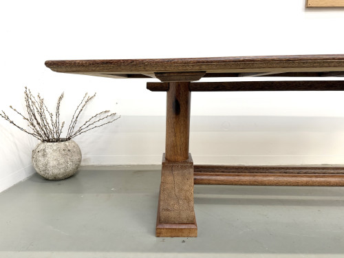 Table brutaliste en bois de palmier, vue 12