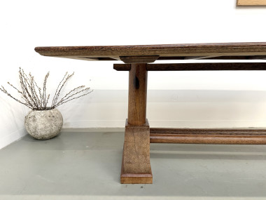 Table brutaliste en bois de palmier, vue 12