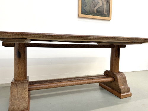 Table brutaliste en bois de palmier, vue 13