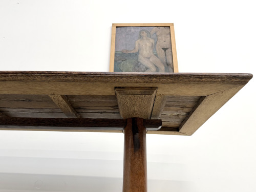 Table brutaliste en bois de palmier, vue 17
