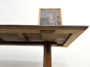 Table brutaliste en bois de palmier, vue 17